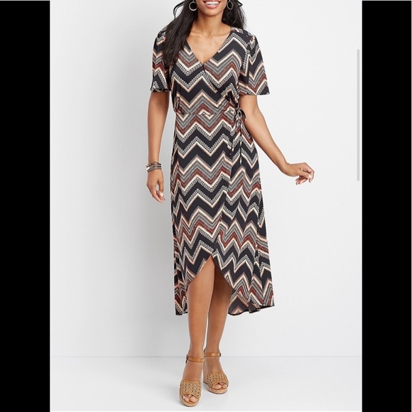 Maurices Dresses & Skirts - Maurice’s NWT chevron tie waist wrap look dress